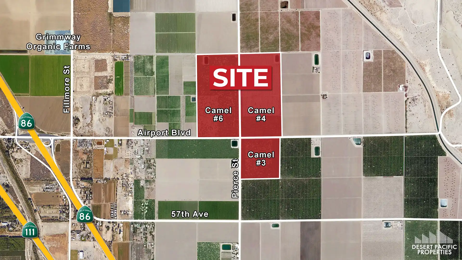 194.19 AC Airport Blvd & Pierce St, TH Flat Aerial