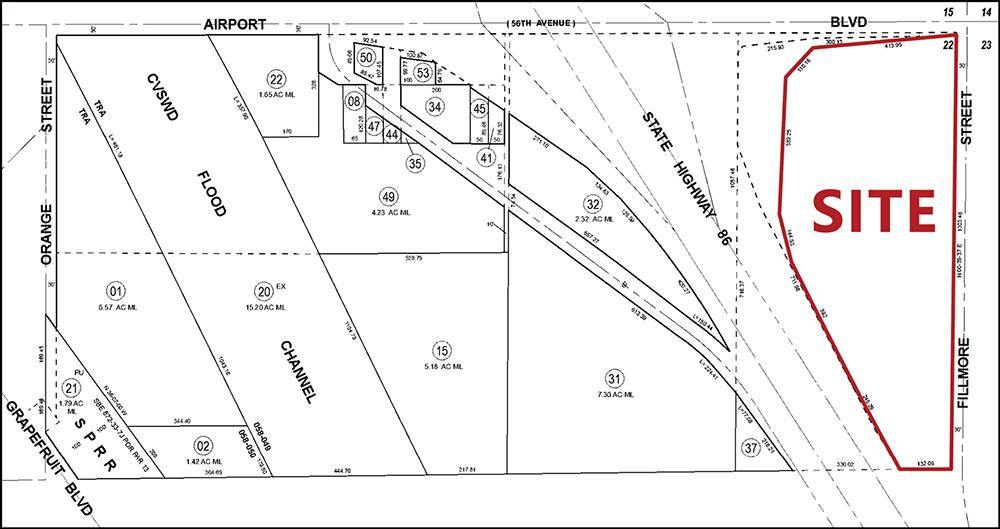 11.44 AC SEC Expwy 86 & Airport Blvd, TH Parcel Map