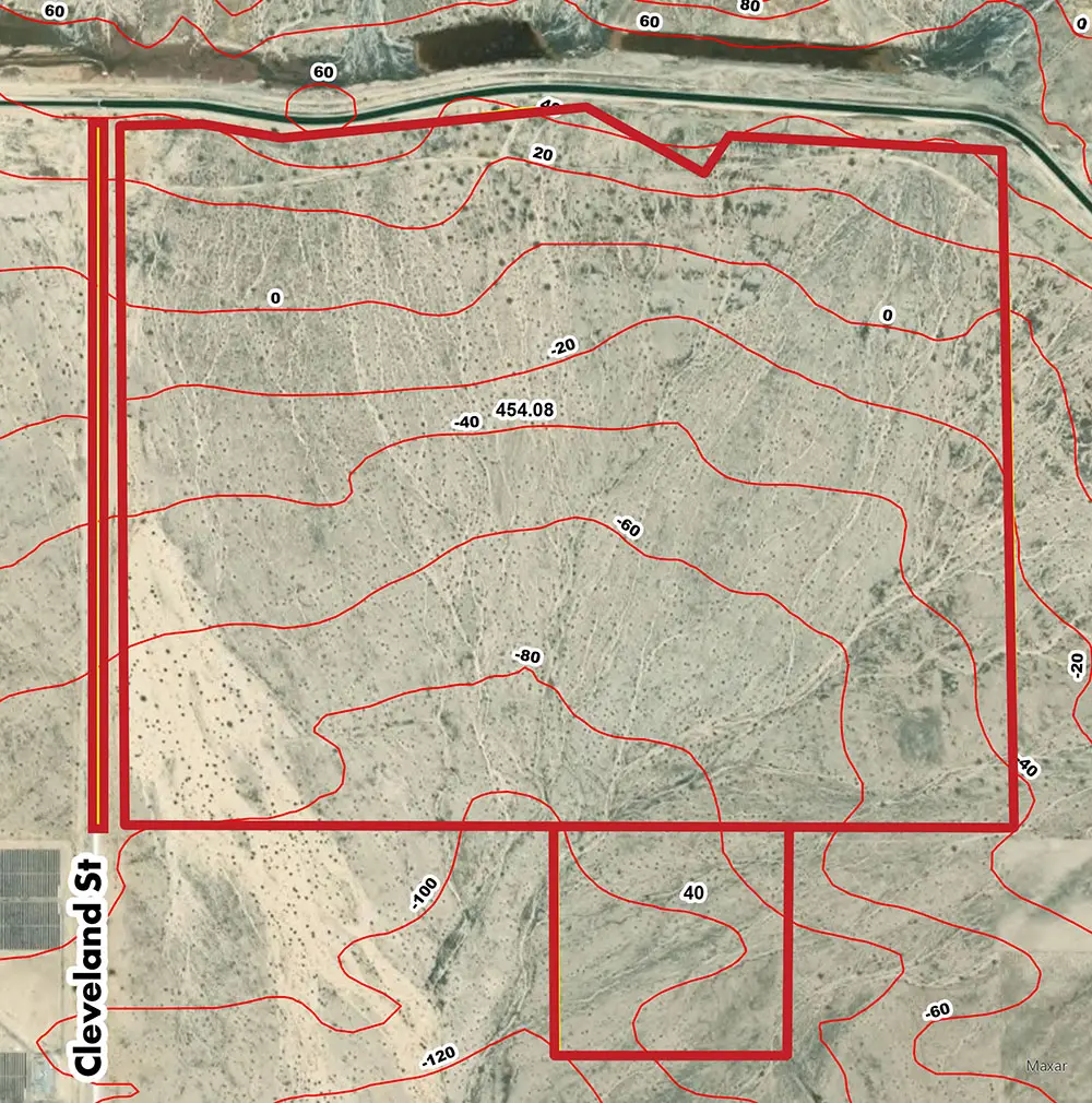 496.92 AC Cleveland St & Coachella Canal, NS Topo Map