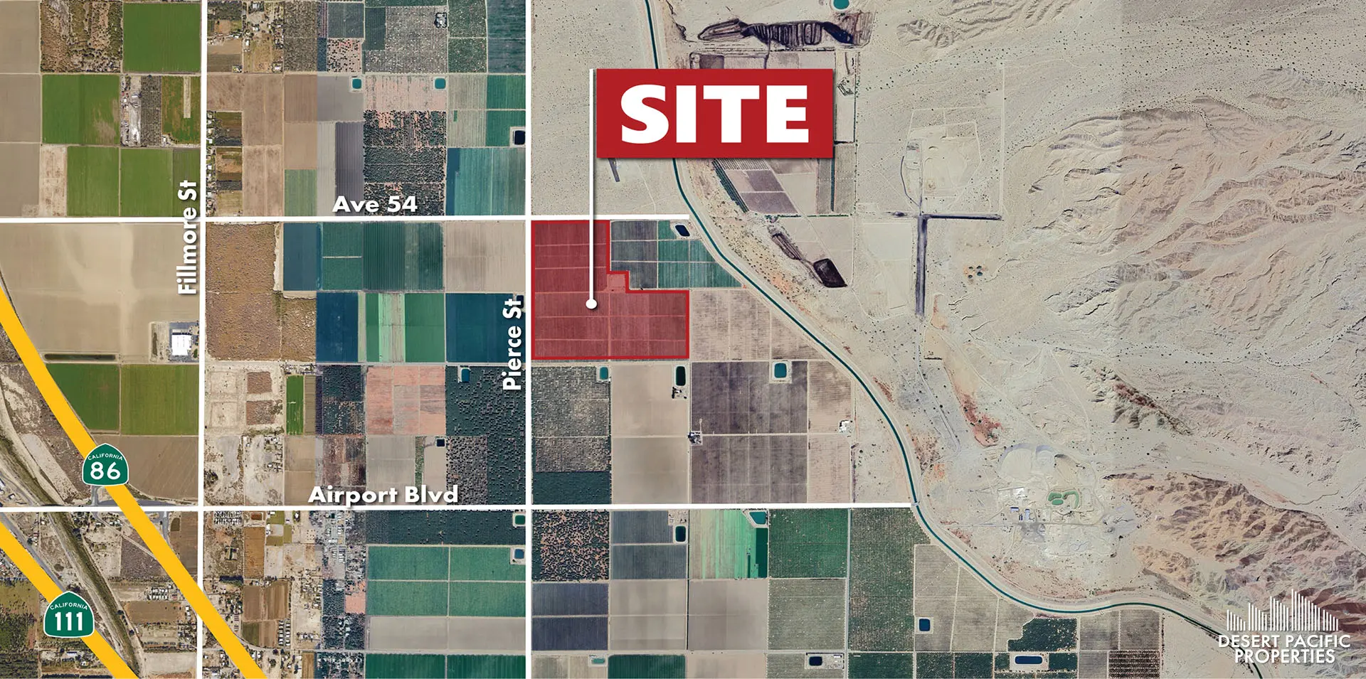 120.40 AC SEC Ave 54 & Pierce St, TH Zoomed In Aerial