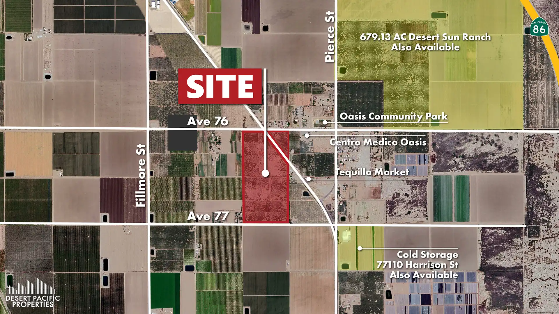 76.88 AC Harrison St & Ave 76, OA Zoomed In Aerial